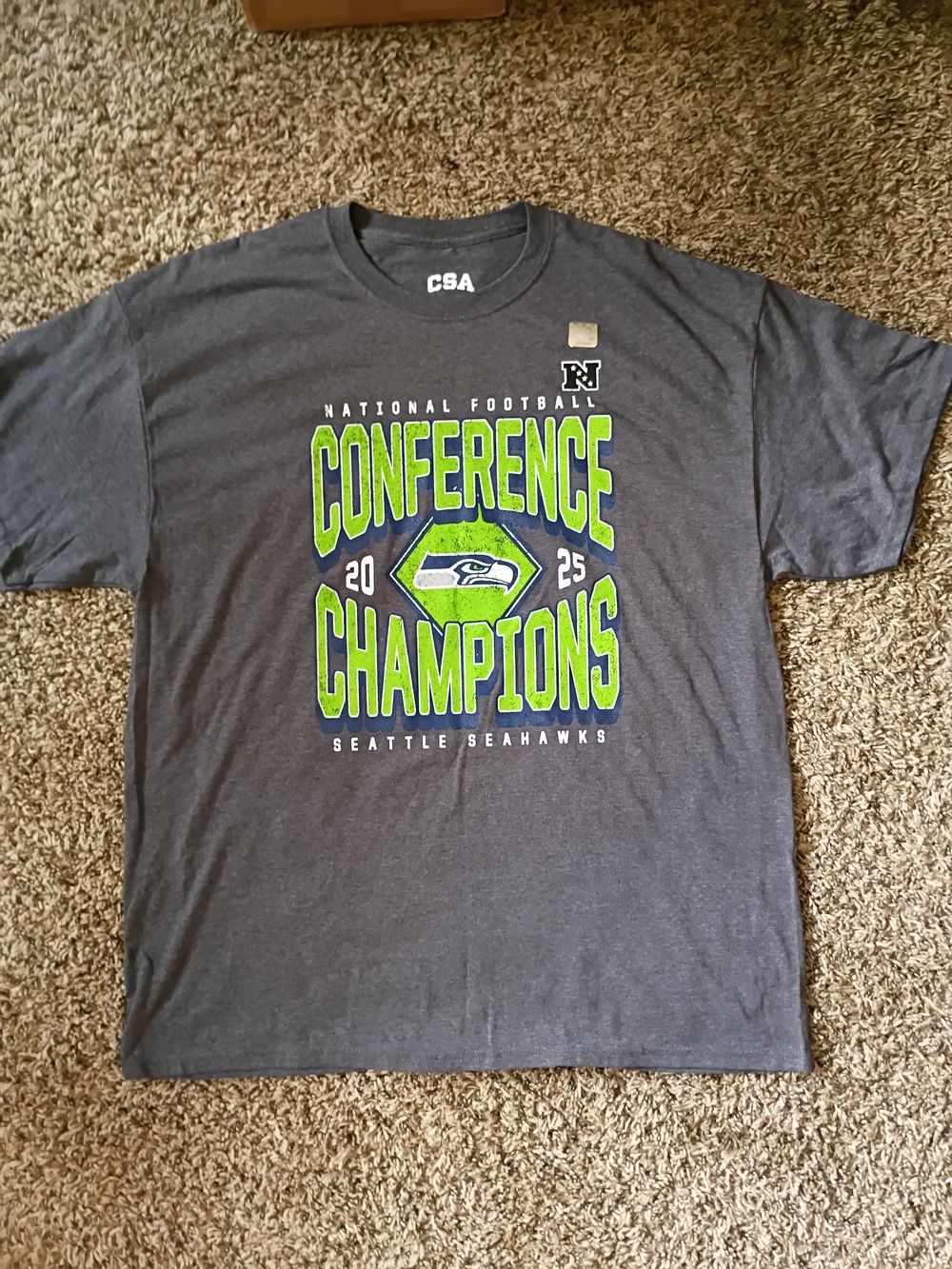 Seattle Seahawks Conference Champions Graphic Tee - Gray/Neon Green